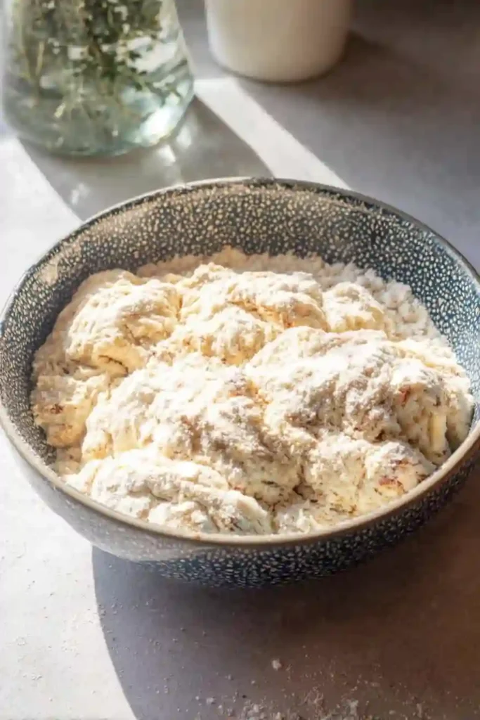 How to Make Cinnamon Roll Scones That Delight Every Bite 8 Bowl filled with cinnamon roll scone dough covered in flour
