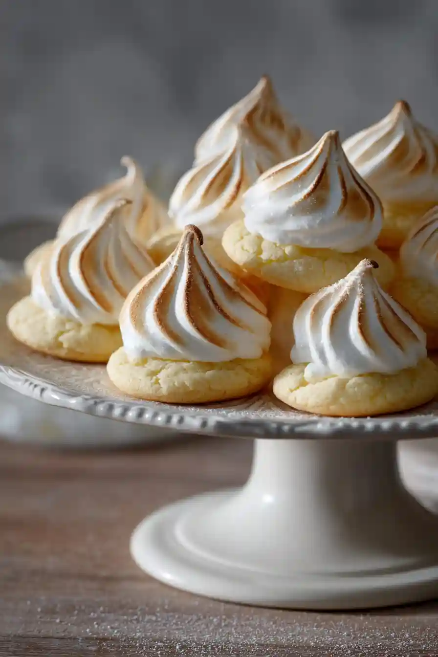 lemon-meringue-cookies-serving Lemon meringue pie cookies served on a platter