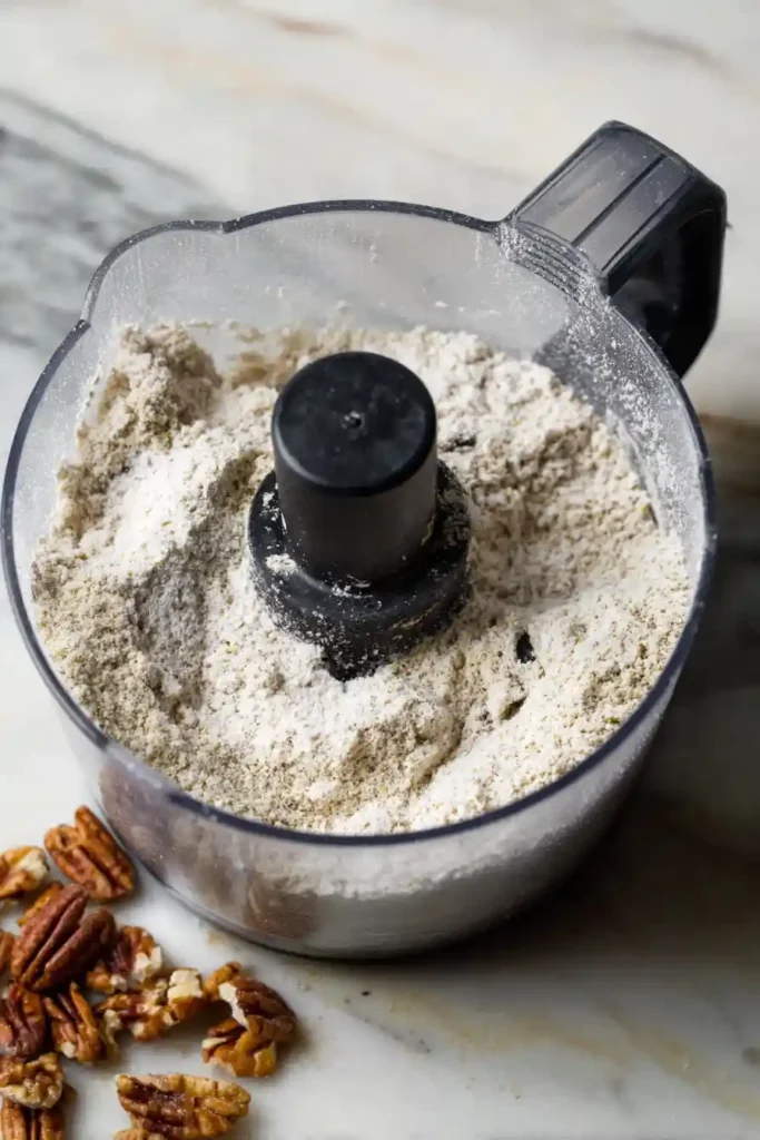 The Best Carrot Cake Cookies, Soft, Moist, and Perfectly Spiced 8 Ground pecans blended with flour in a food processor for carrot cake cookies