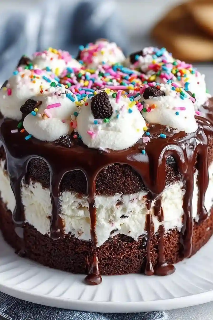 Fudge Brownie Ice Cream Cake Fudge Brownie Ice Cream Cake