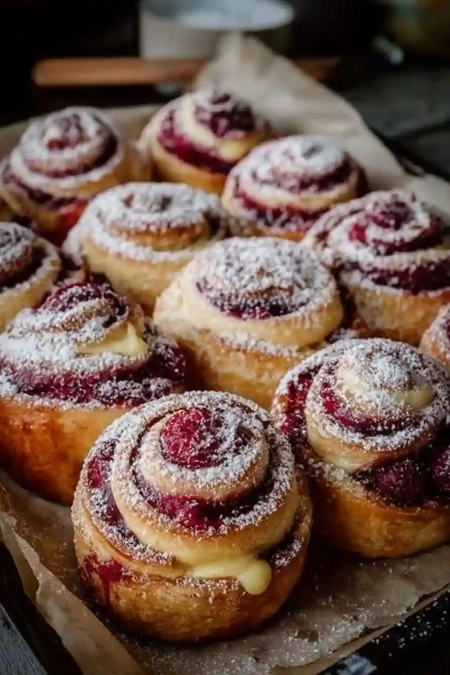 Raspberry Custard Buns Raspberry Custard Buns