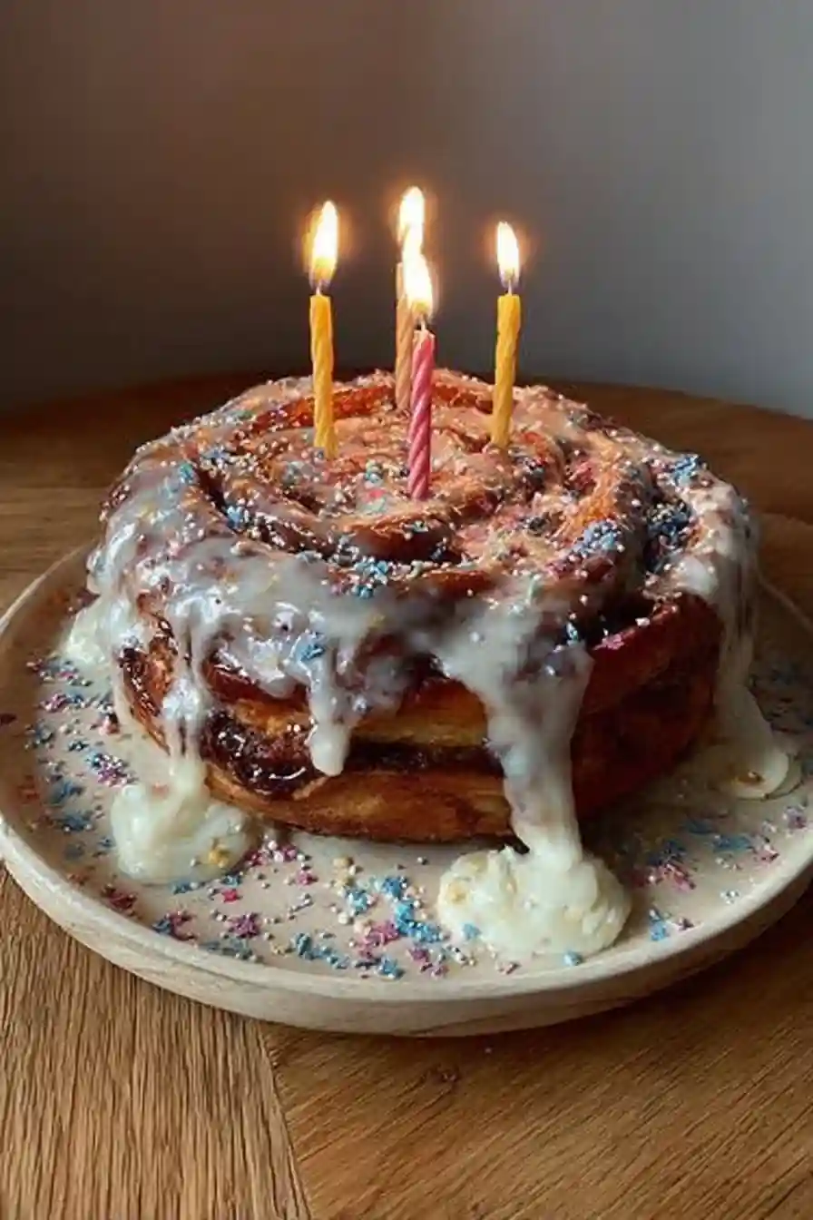Cinnamon Roll Birthday Cake Cinnamon Roll Birthday Cake