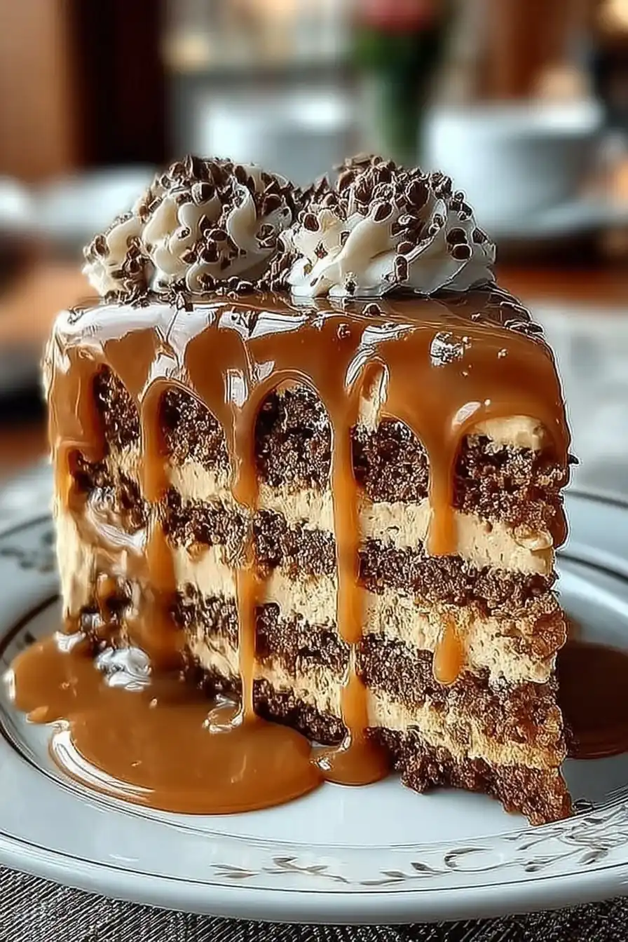 Gooey Coffee Caramel Cake