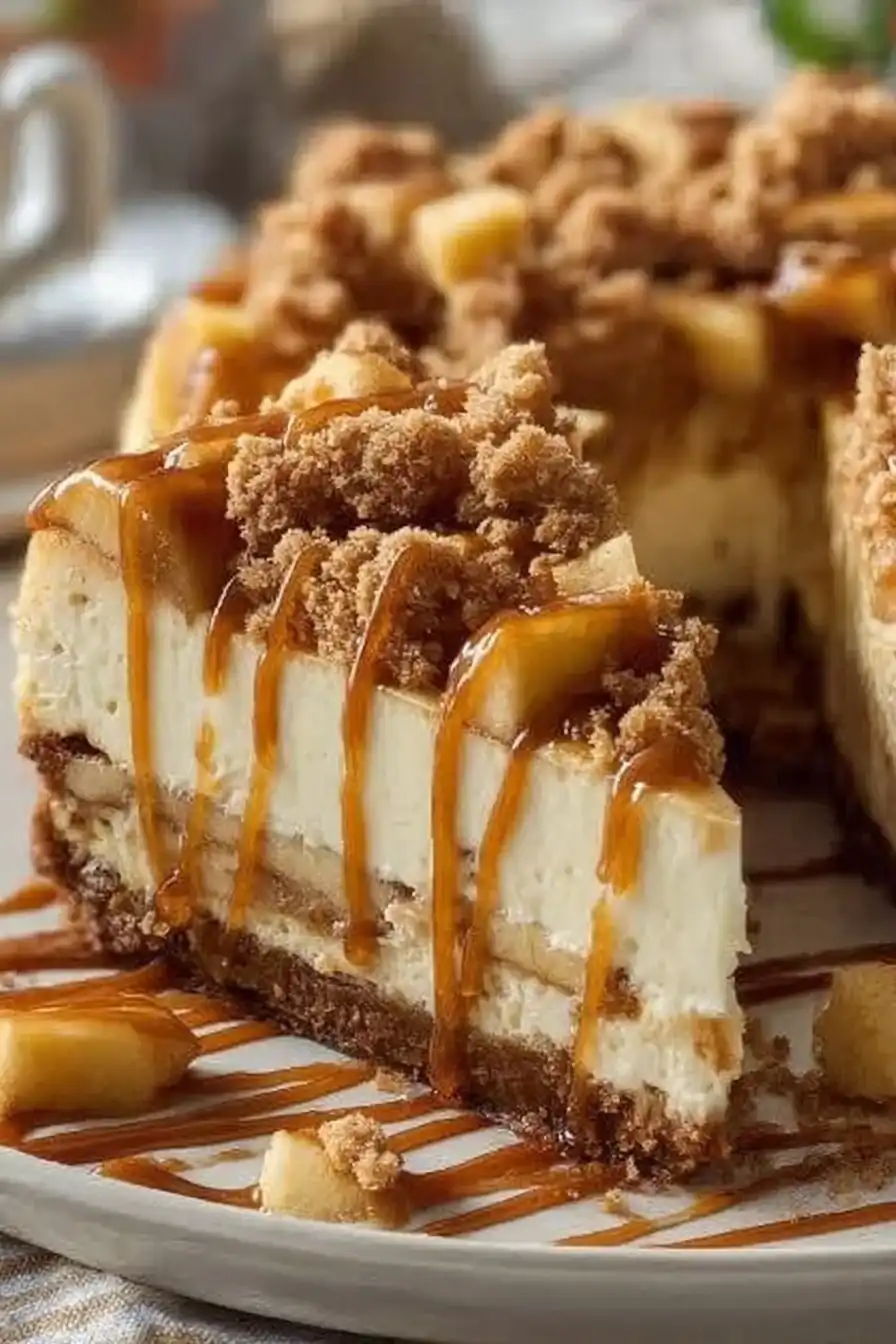 Holiday Favorite: Salted Caramel Apple Pie Cheesecake