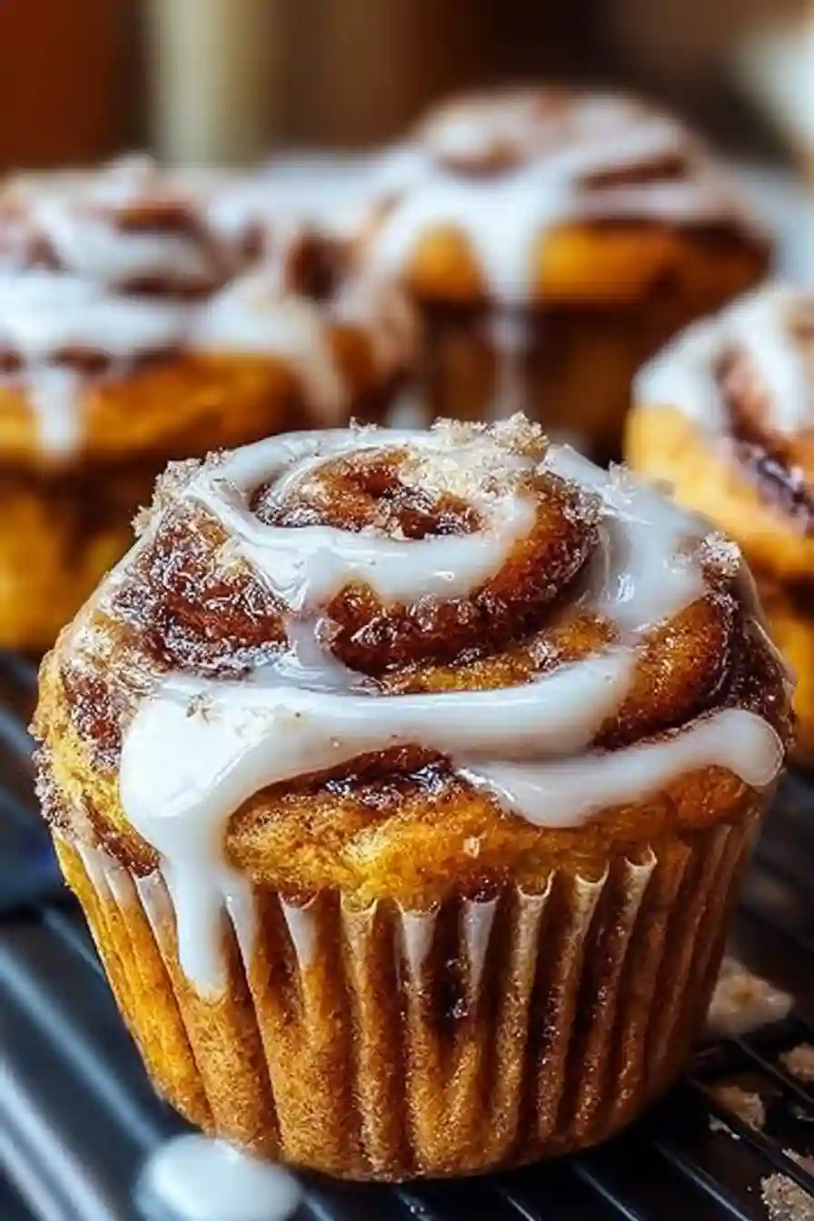 Pumpkin Cinnamon Roll Muffins