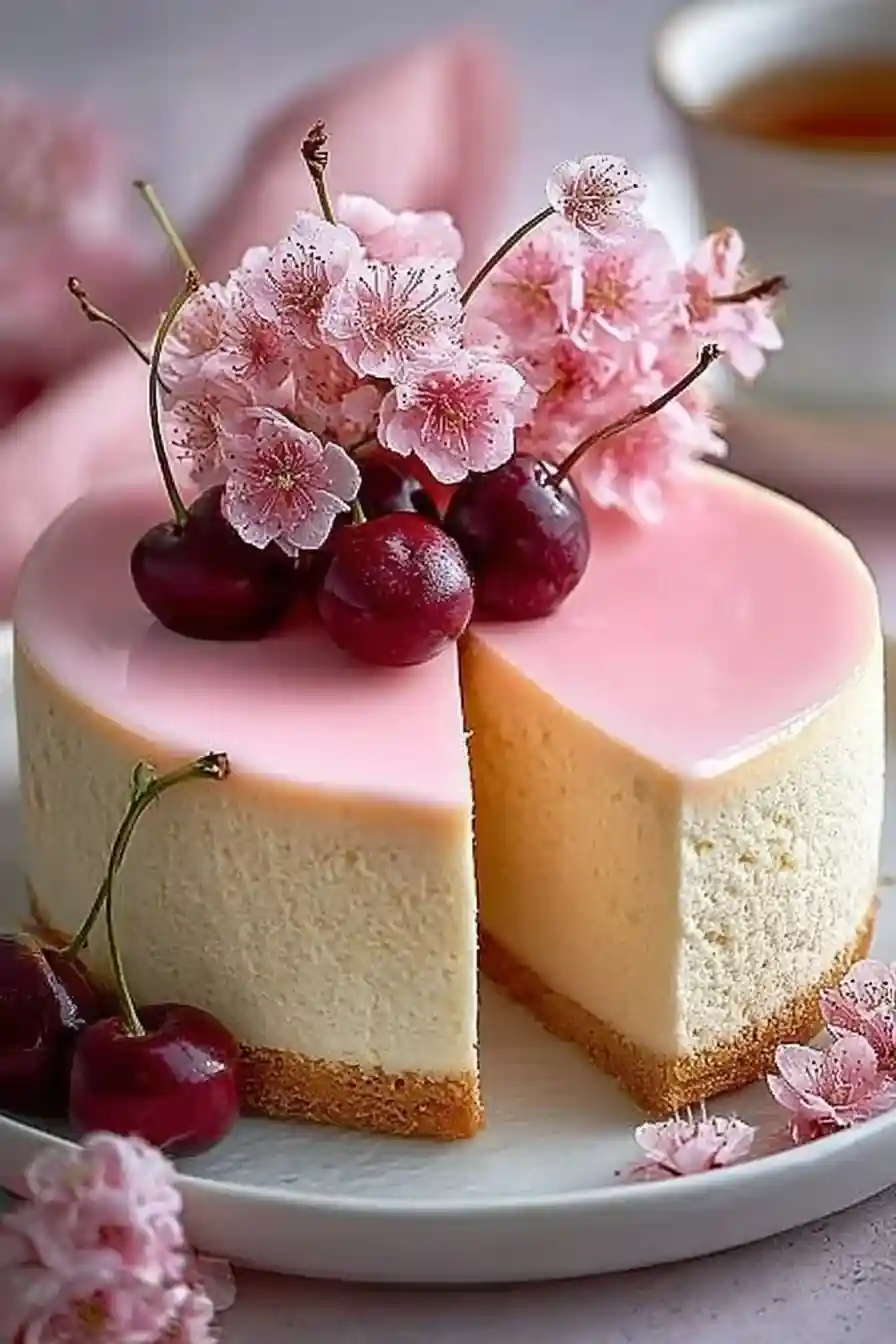Sakura Cherry Blossom Japanese Cheesecake