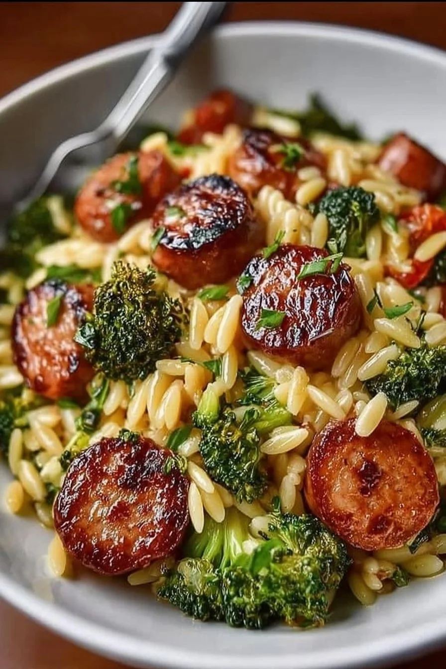 Chicken Sausage and Broccoli Orzo Chicken Sausage and Broccoli Orzo