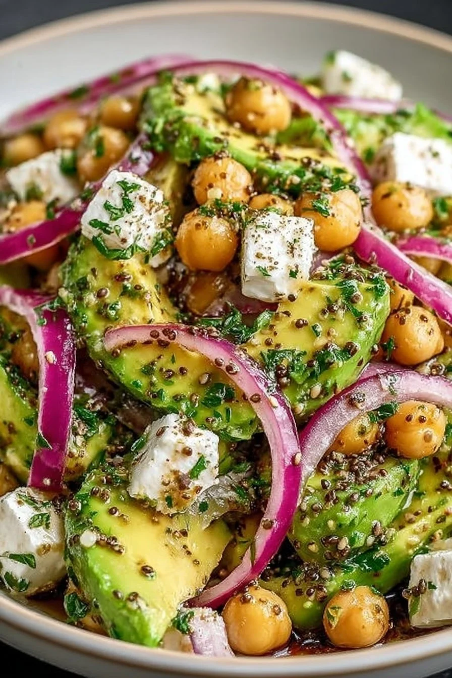 Chickpea Feta Avocado Salad