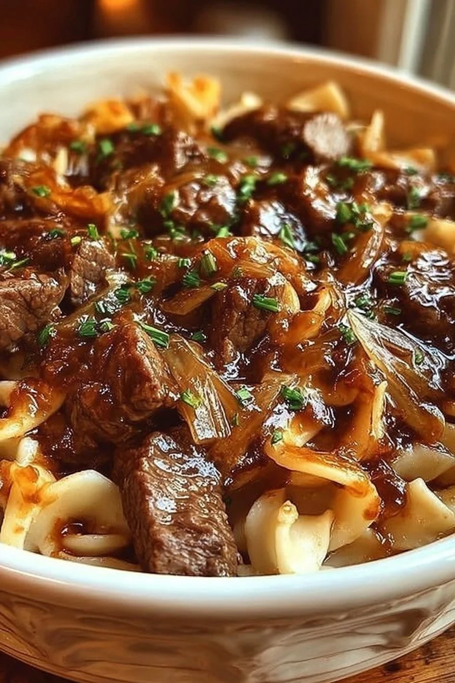 Creamy French Onion Beef Casserole