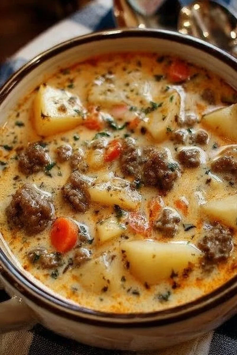 Crockpot Creamy Potato & Hamburger Soup Crockpot Creamy Potato & Hamburger Soup
