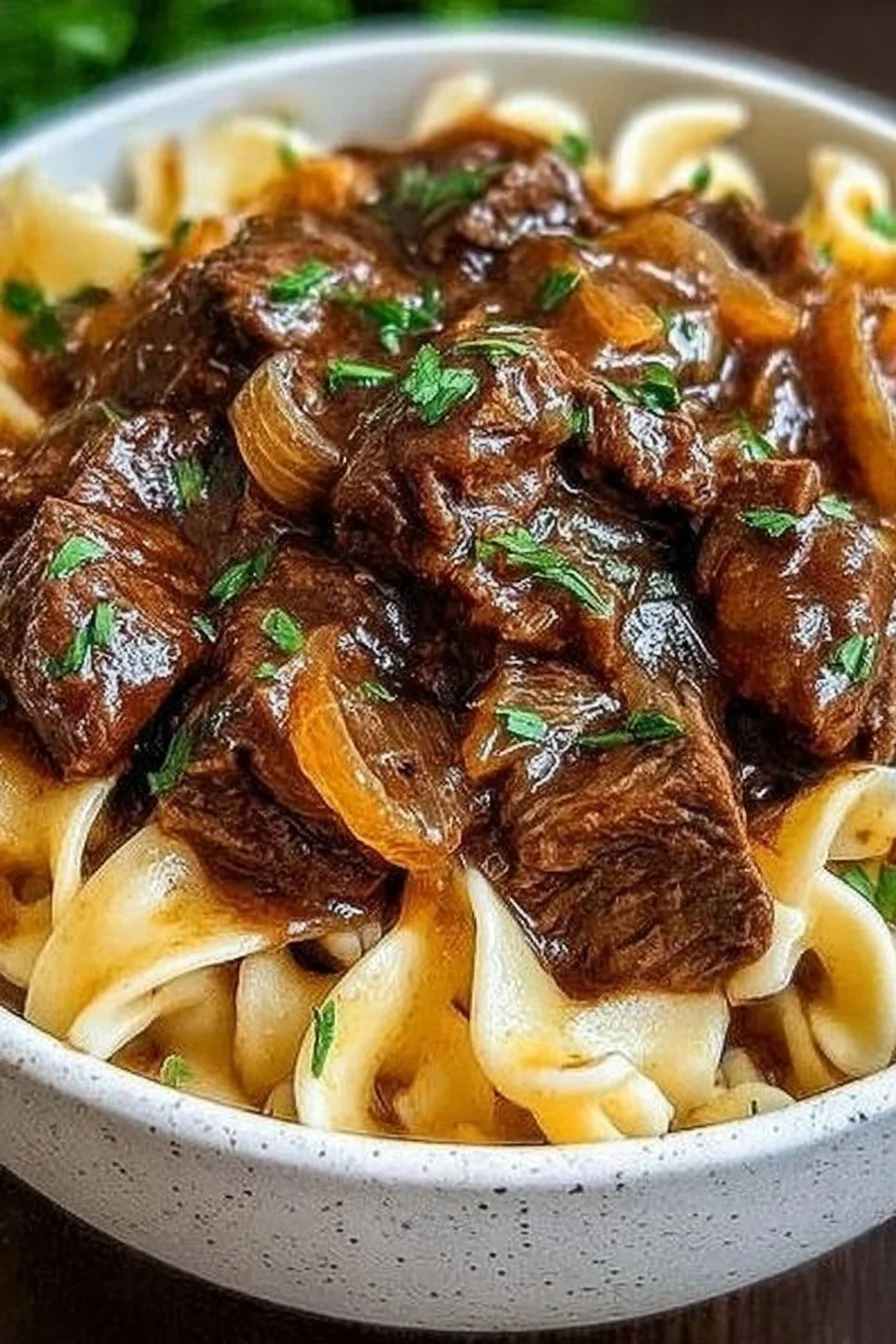 French Onion Beef and Noodles French Onion Beef and Noodles