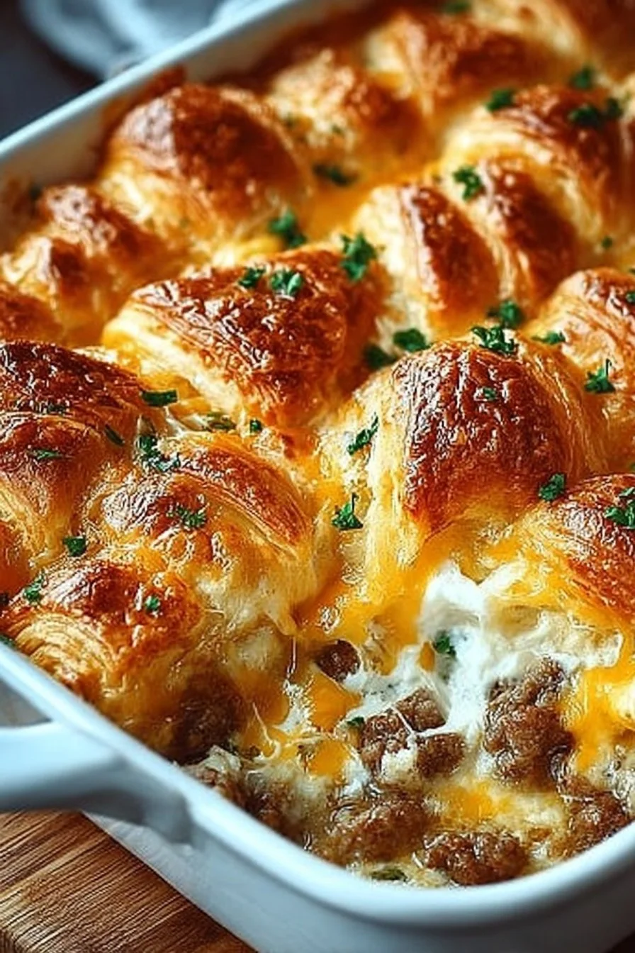Overnight Croissant Breakfast Casserole