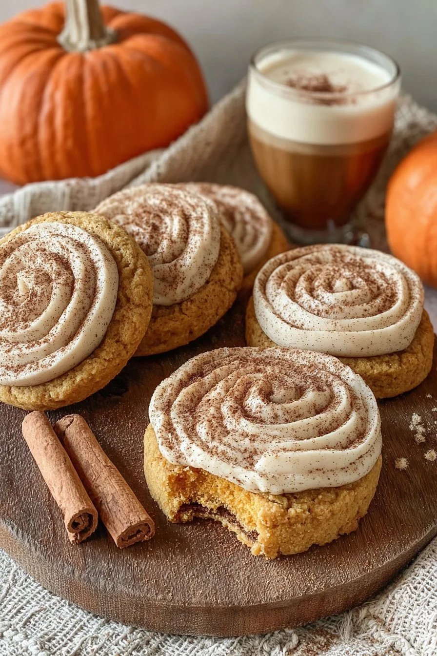 Soft Pumpkin Cookies with Cinnamon Frosting