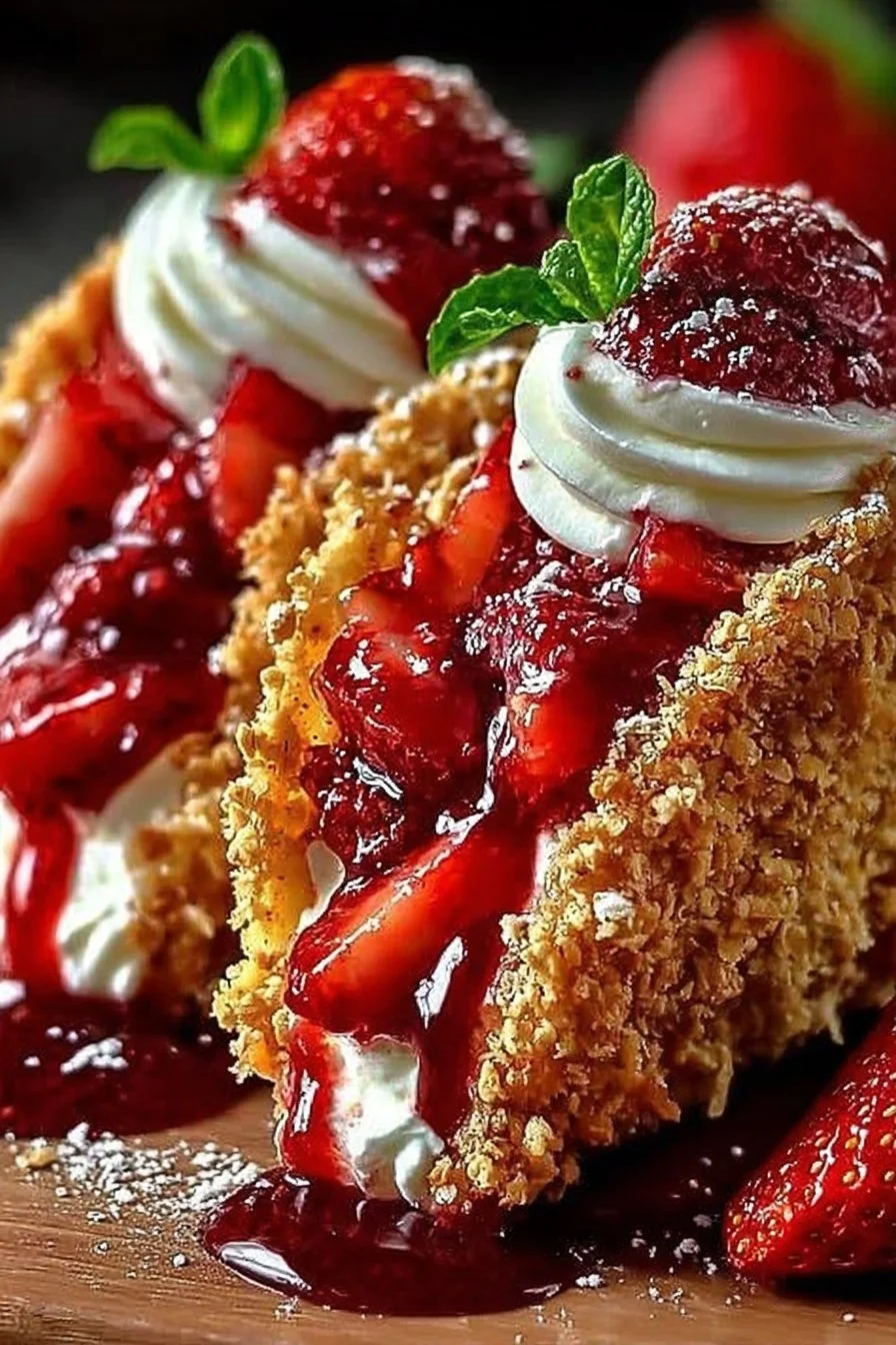 Strawberry Crunch Cheesecake Tacos Strawberry Crunch Cheesecake Tacos