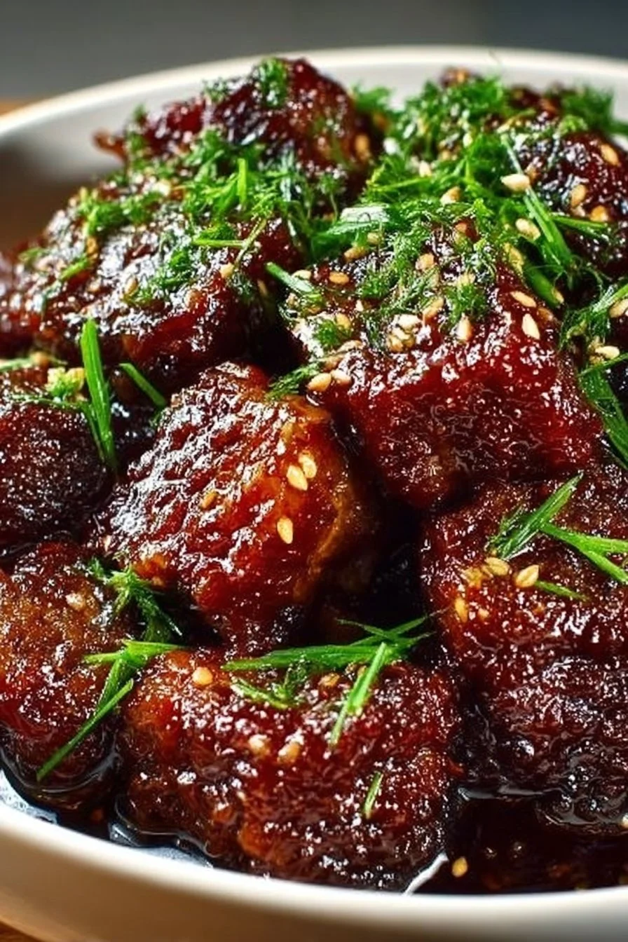 Sweet and Sticky Steak Bites