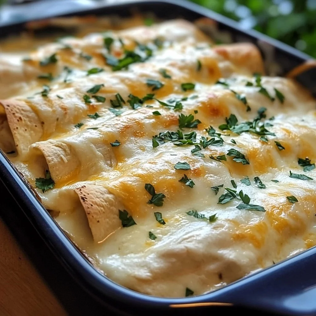 Creamy White Chicken Enchiladas