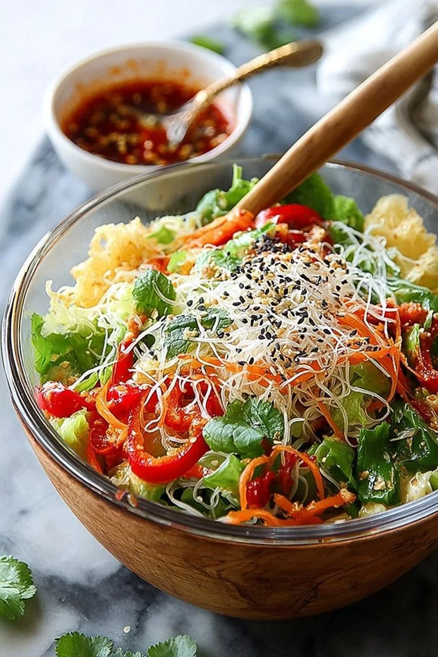 Spring Roll Salad with Spicy Ginger Dressing Spring Roll Salad with Spicy Ginger Dressing