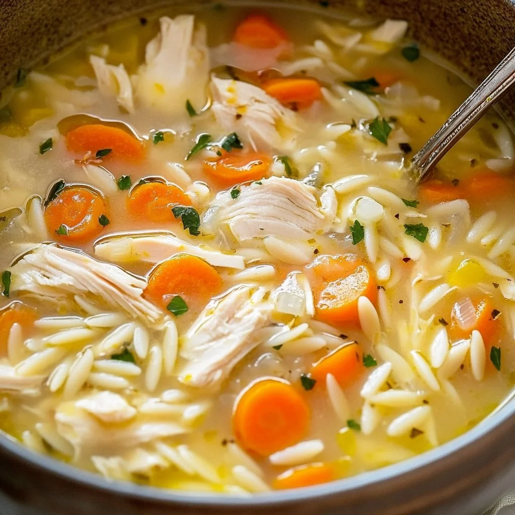 Lemon Chicken Orzo Soup