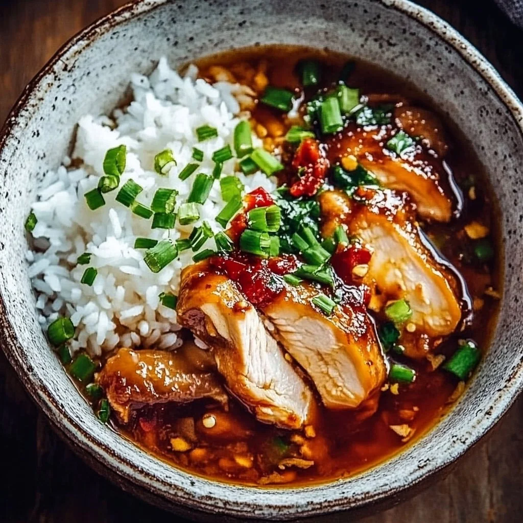 Caramelized Soy Chicken in Garlic Ginger Broth with Rice: An Incredible Comfort Meal
