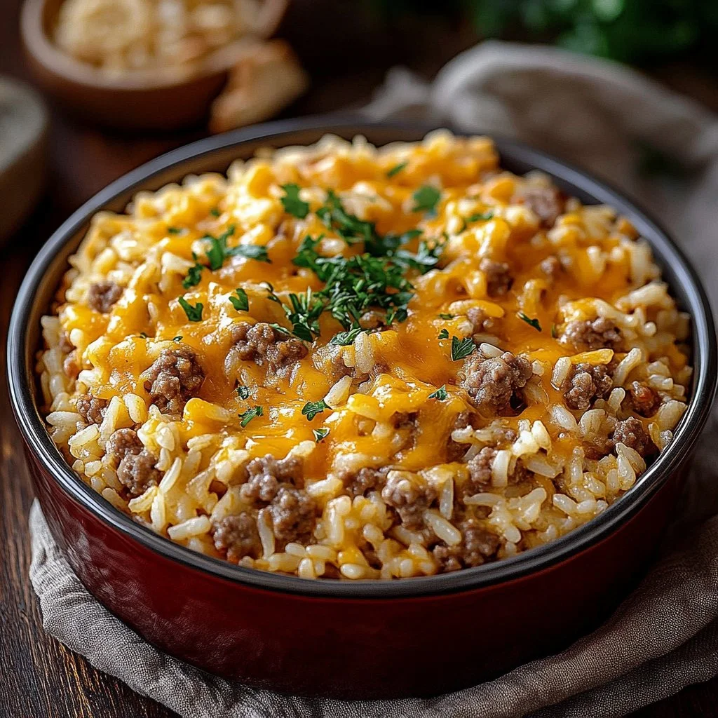 Cheesy Hamburger Rice Casserole