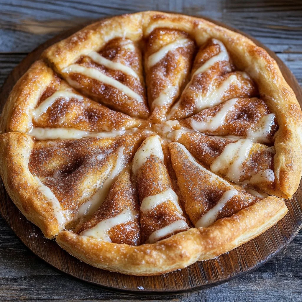 Cinnamon-Sugar Pizza made with Crescent Rolls