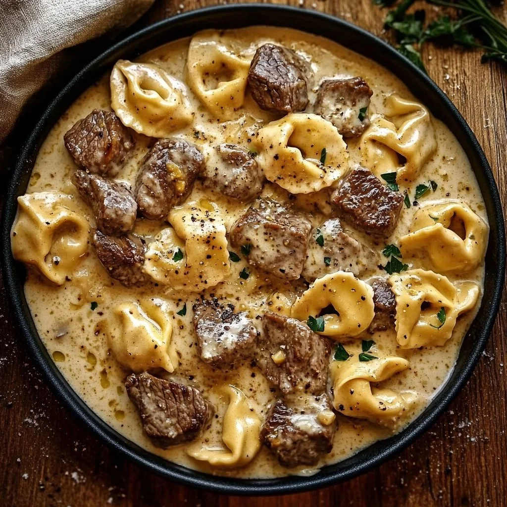 Cracked Garlic Steak Tortellini in Creamhouse Sauce Bliss