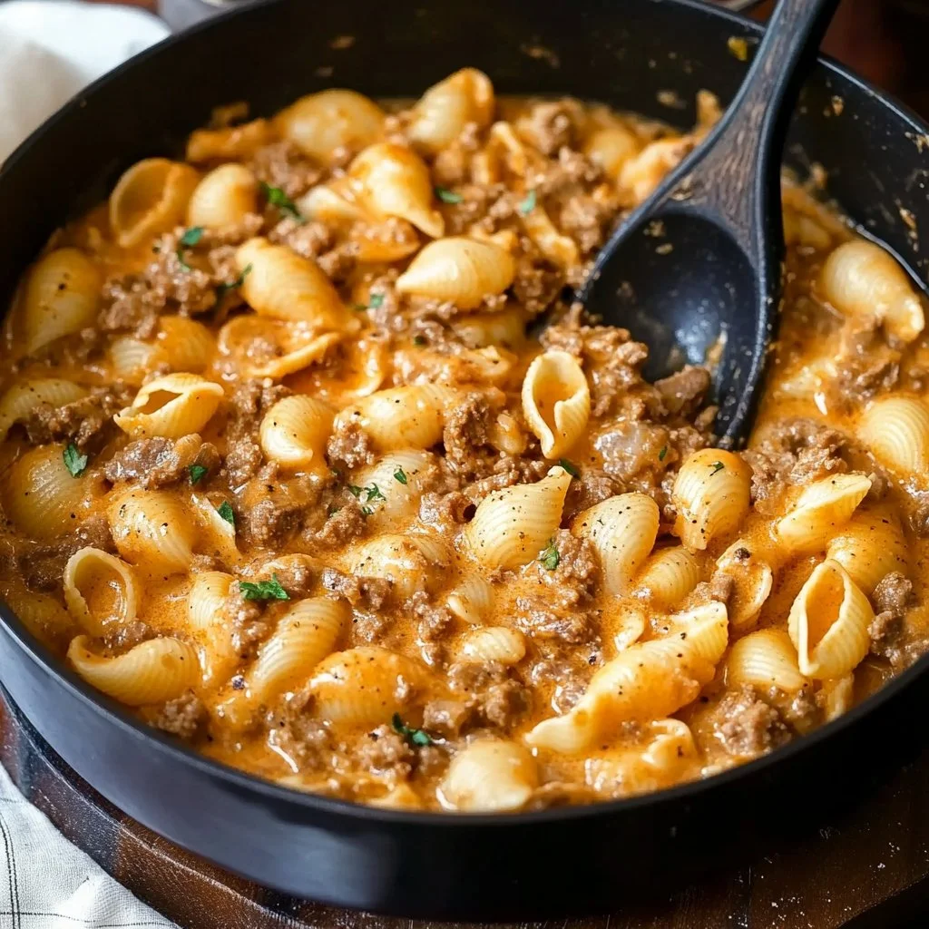 Creamy Beef and Shells