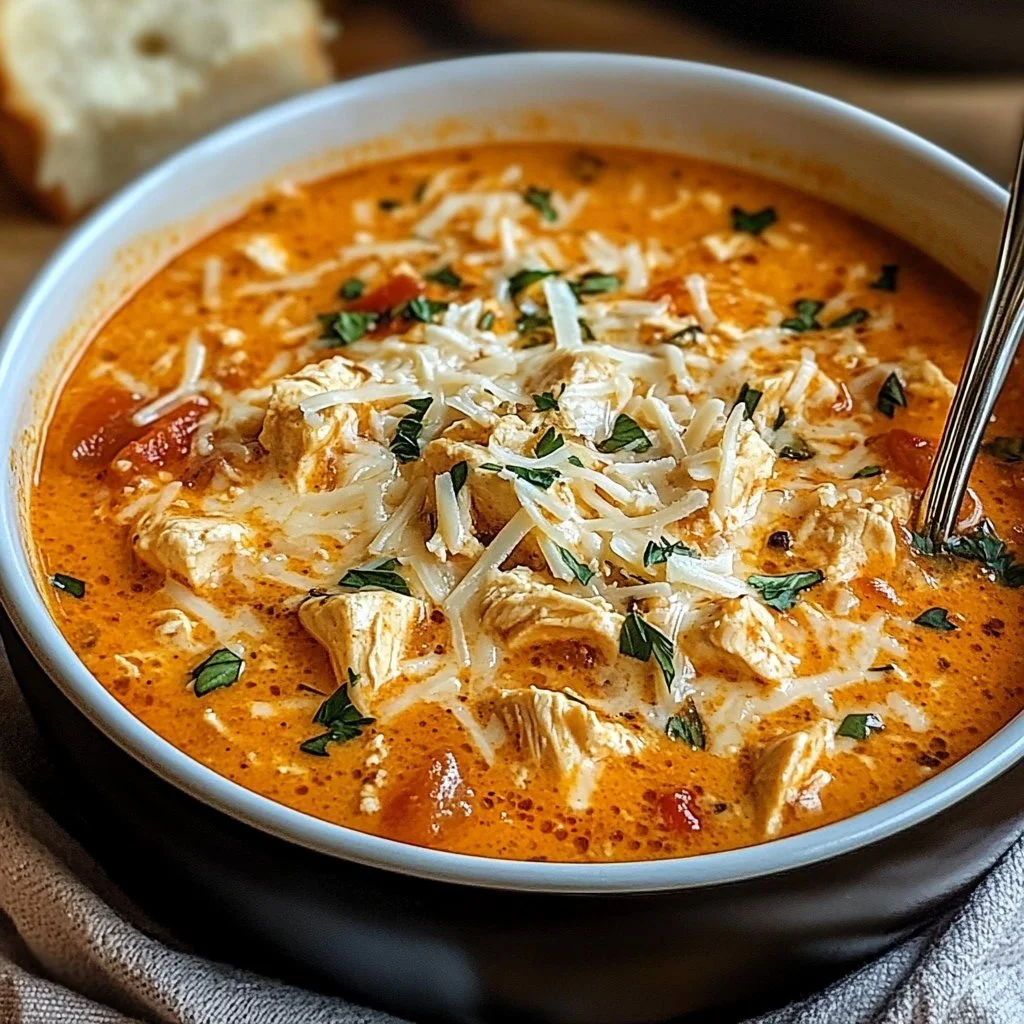Crock Pot Creamy Chicken Parmesan Soup