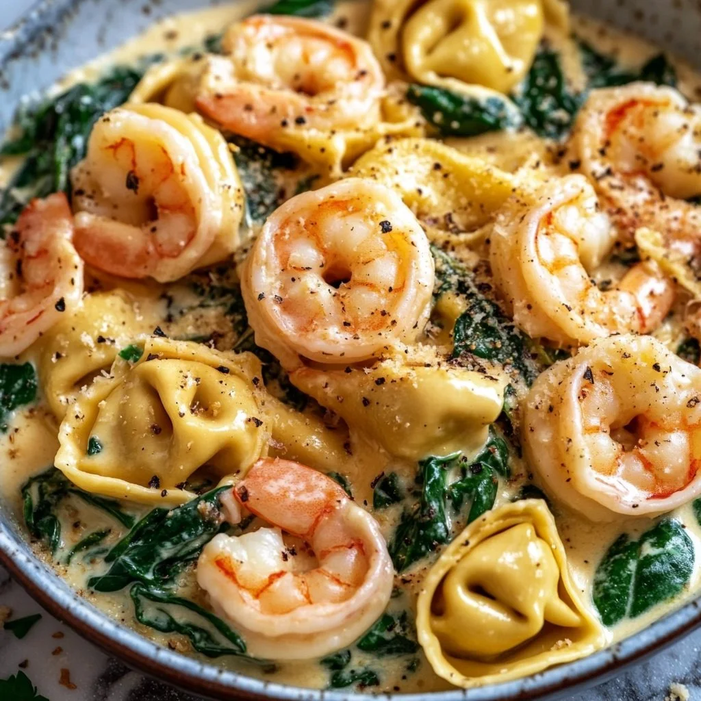 Creamy Shrimp and Spinach Tortellini