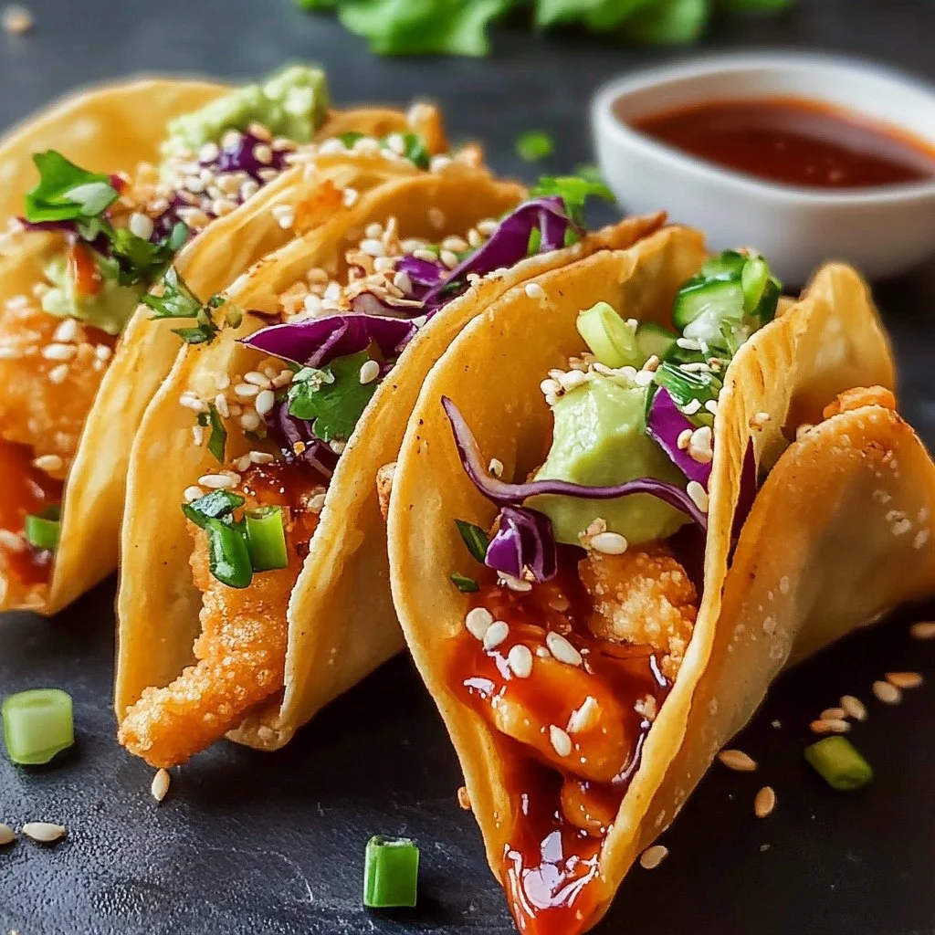 Crispy Chicken Wonton Tacos