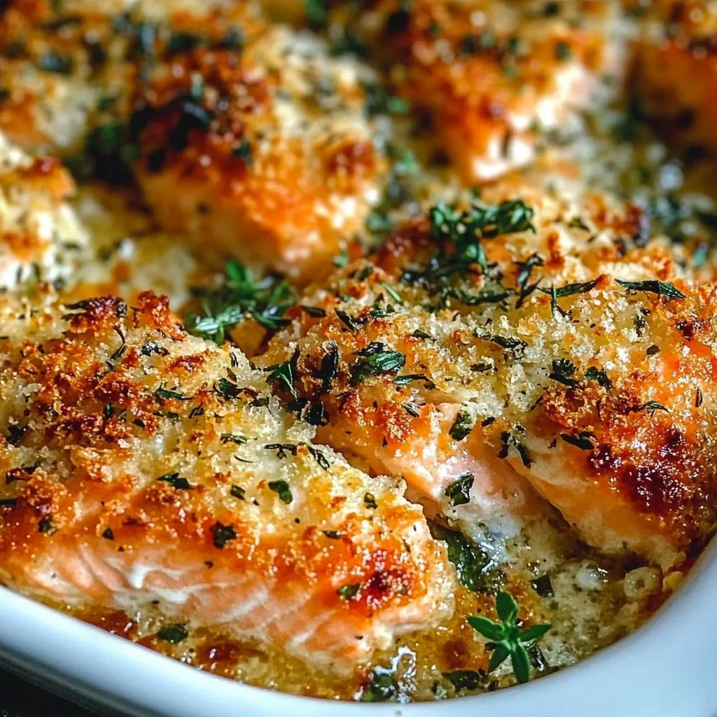 Crispy Parmesan Salmon Bake