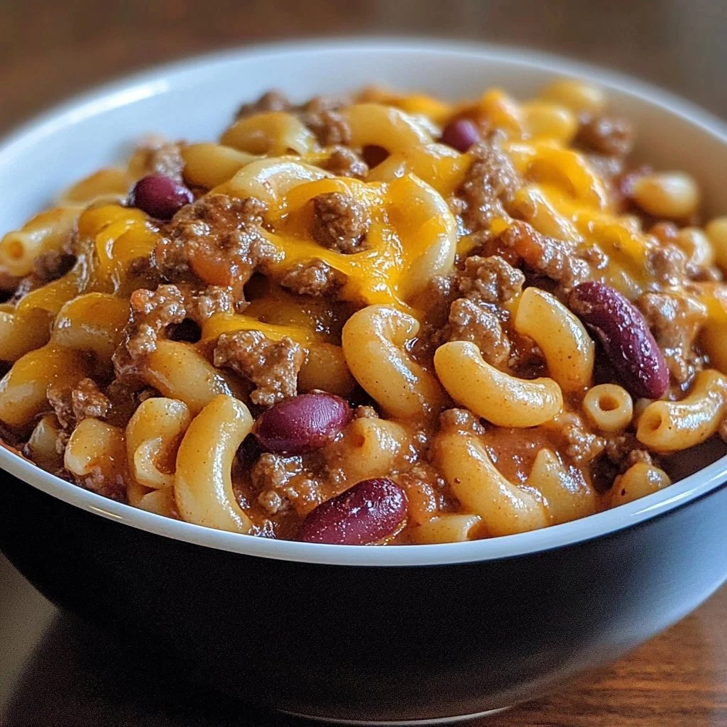 Crock Pot Cheddar Chili Mac
