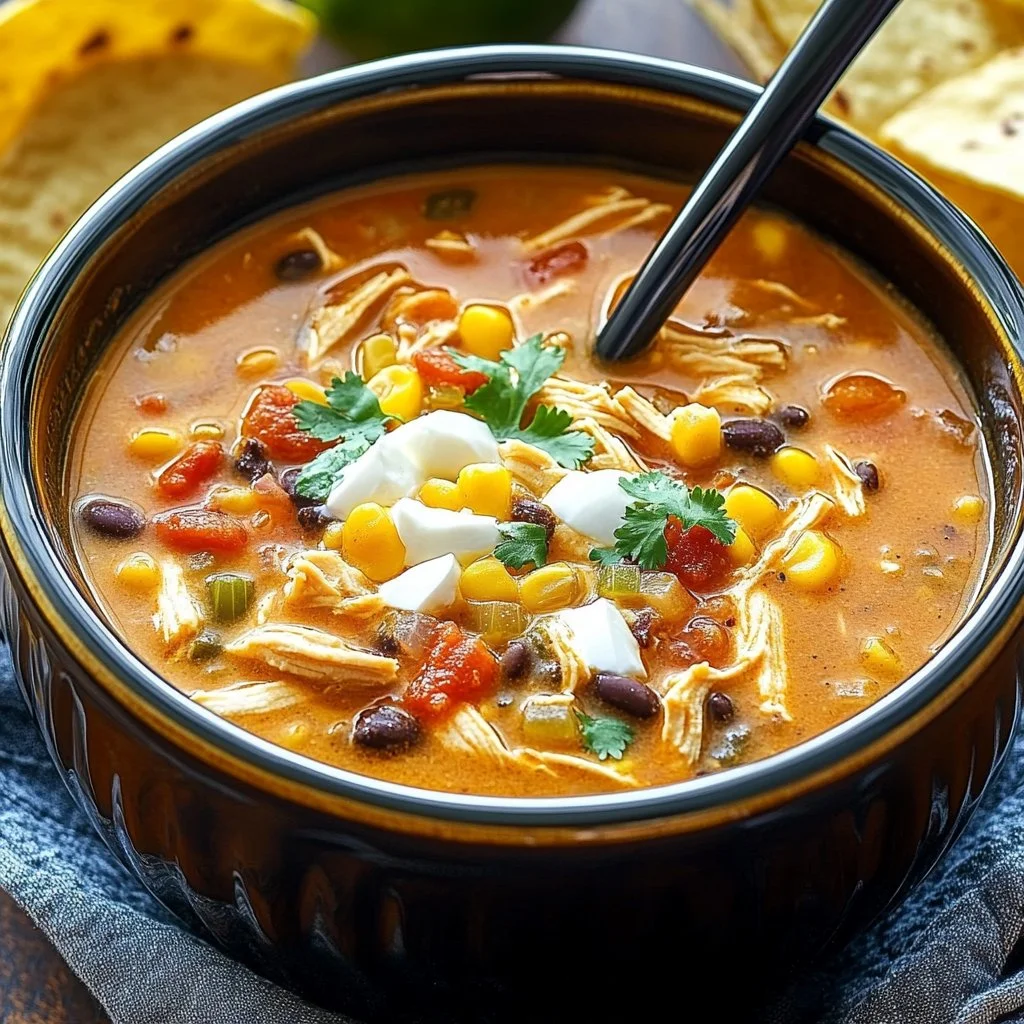 Crockpot Chicken Tortilla Soup
