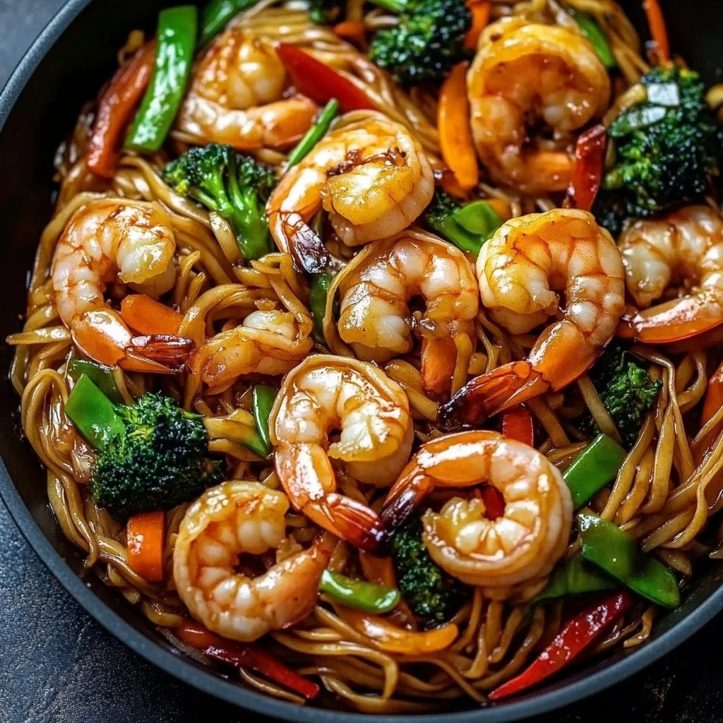 High-Protein One-Pan Shrimp Stir Fry with Noodles