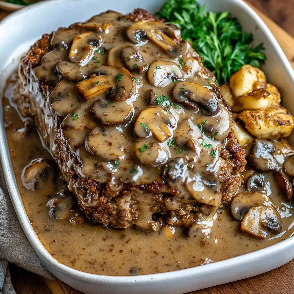 Meatloaf with Mushroom Gravy