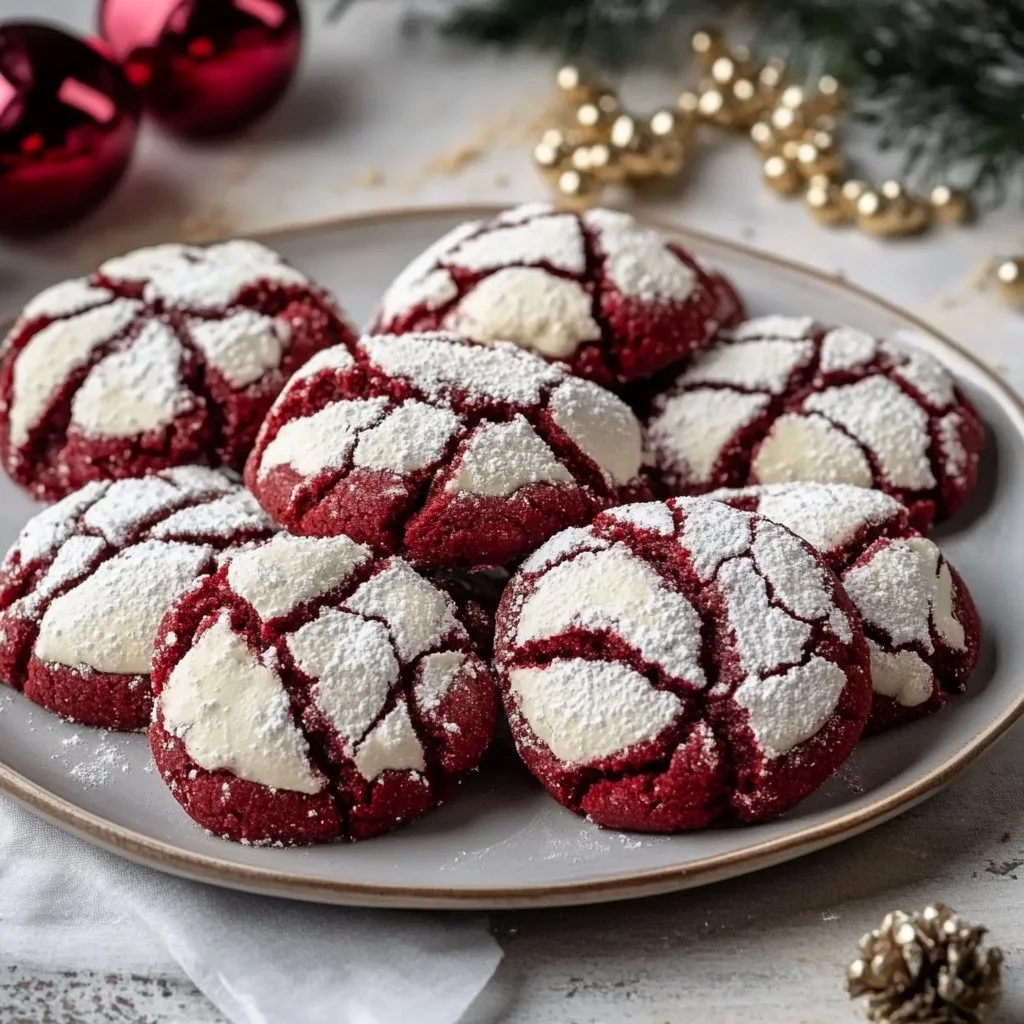 Red Velvet Crinkle Cookies