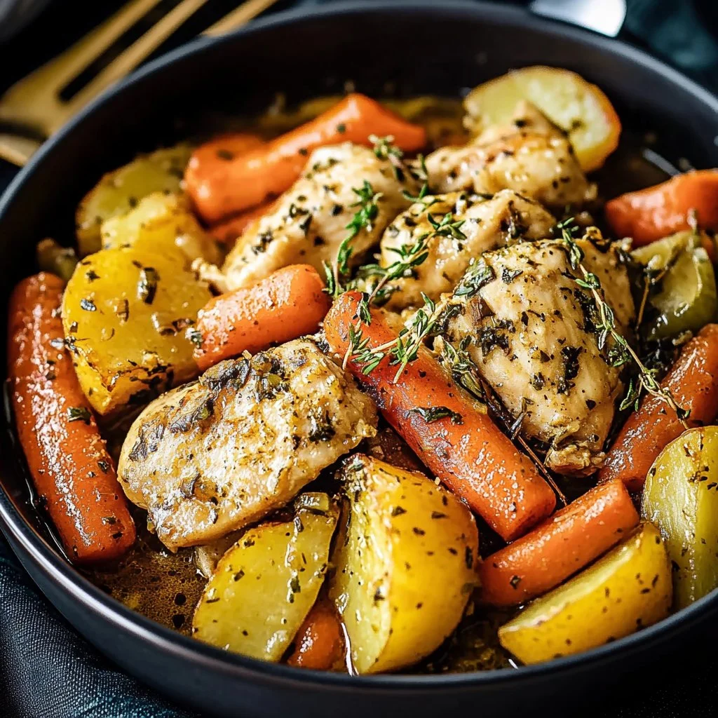 Slow Cooker Garlic Butter Chicken and Veggies