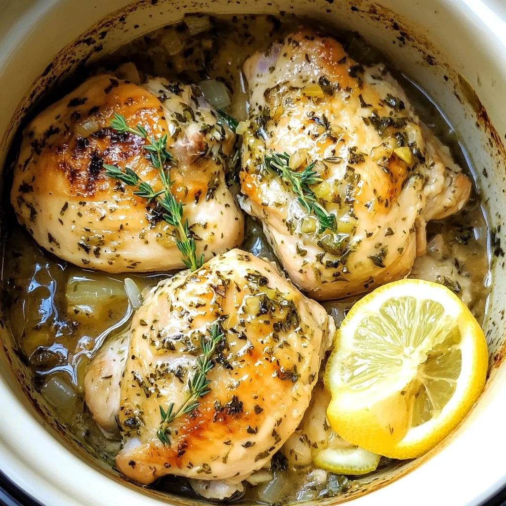 Slow Cooker Lemon Herb Chicken