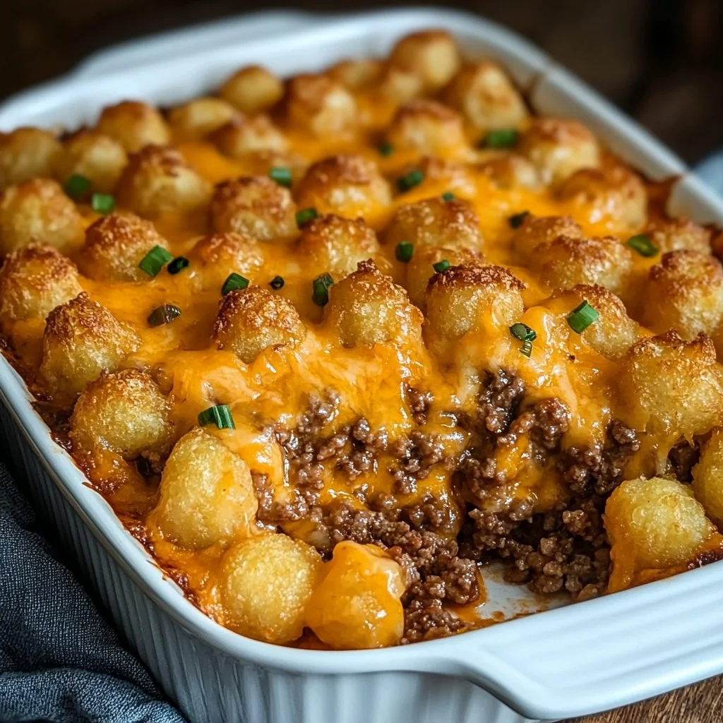 Tater Tot Casserole with Ground Beef