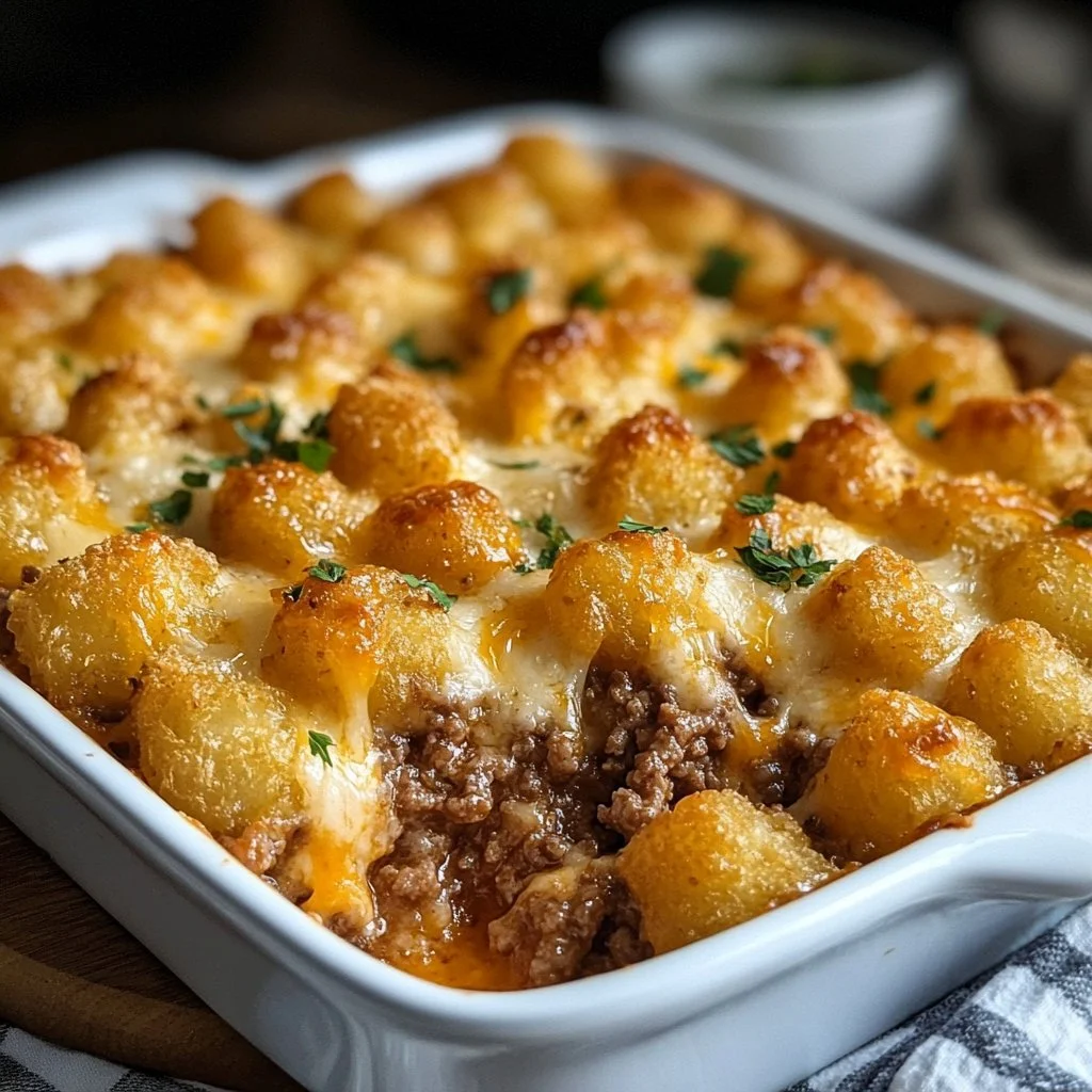 Tater Tot Casserole with Ground Beef
