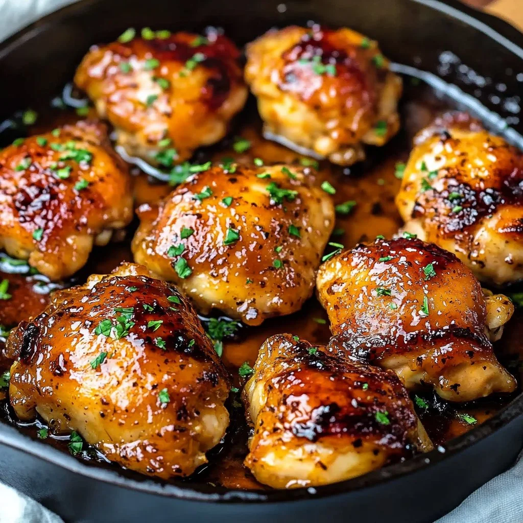 Baked Honey Garlic Boneless Chicken Thighs