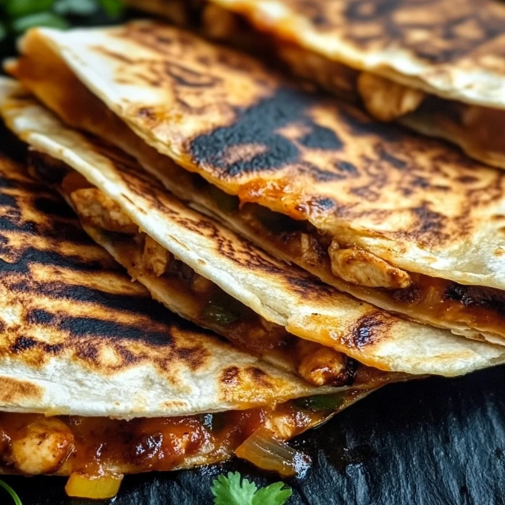 Blackstone Hot Honey BBQ Chicken Quesadillas