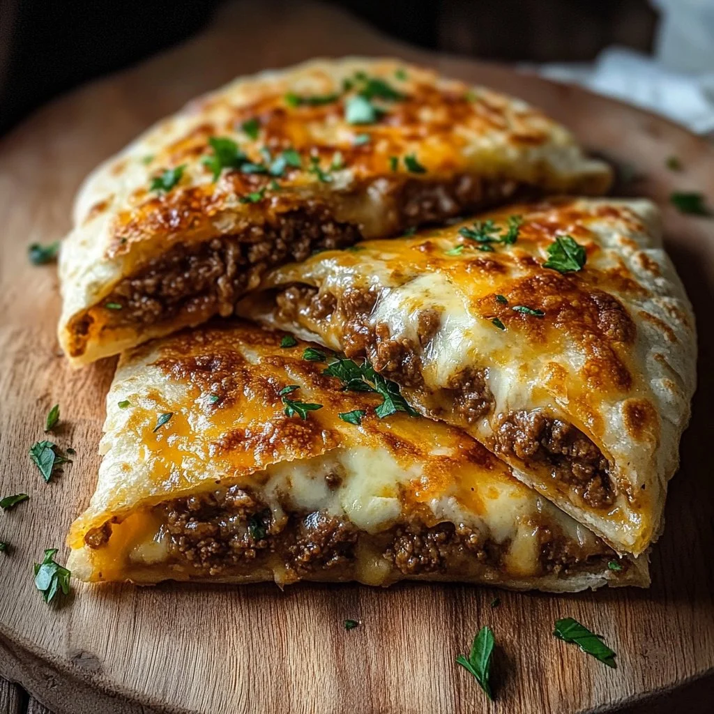 Cheesy Beef Pocket Wraps Recipe
