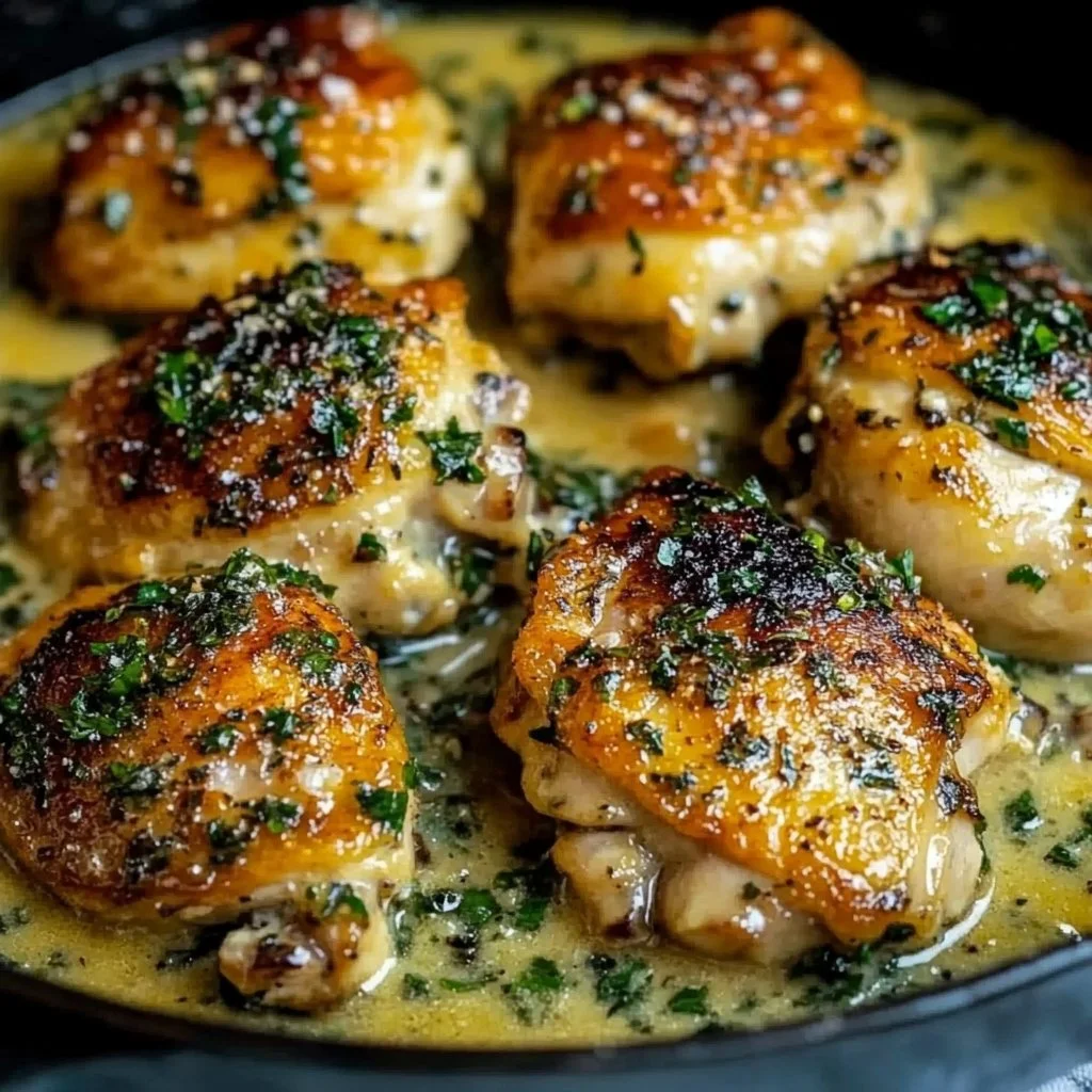 Bobby Flay Chicken Thighs in Creamy Garlic Bliss