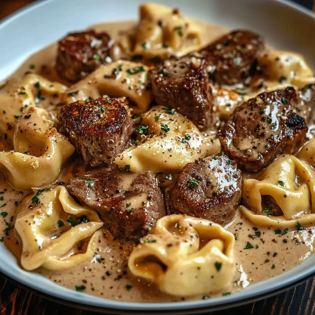 Cracked Garlic Steak Tortellini in Creamhouse Sauce Bliss