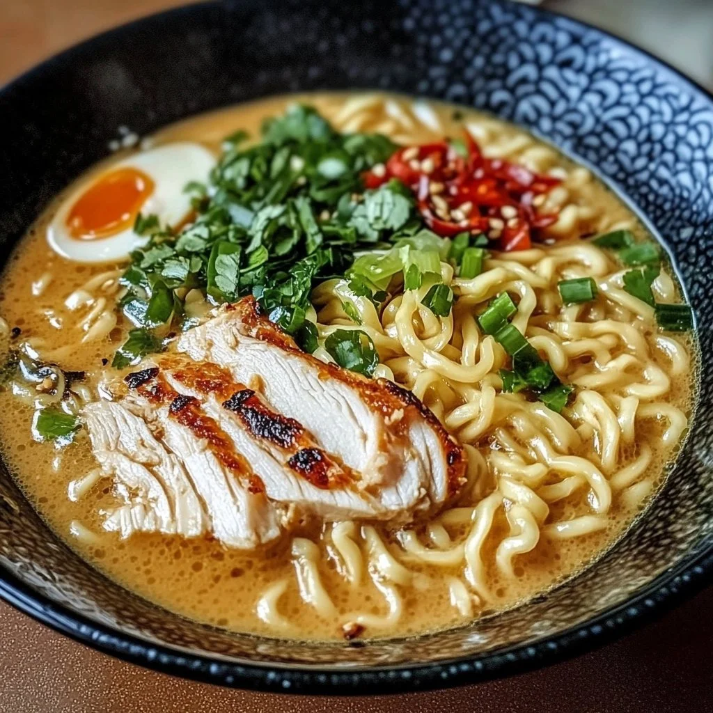 Creamy Garlic Chicken Ramen