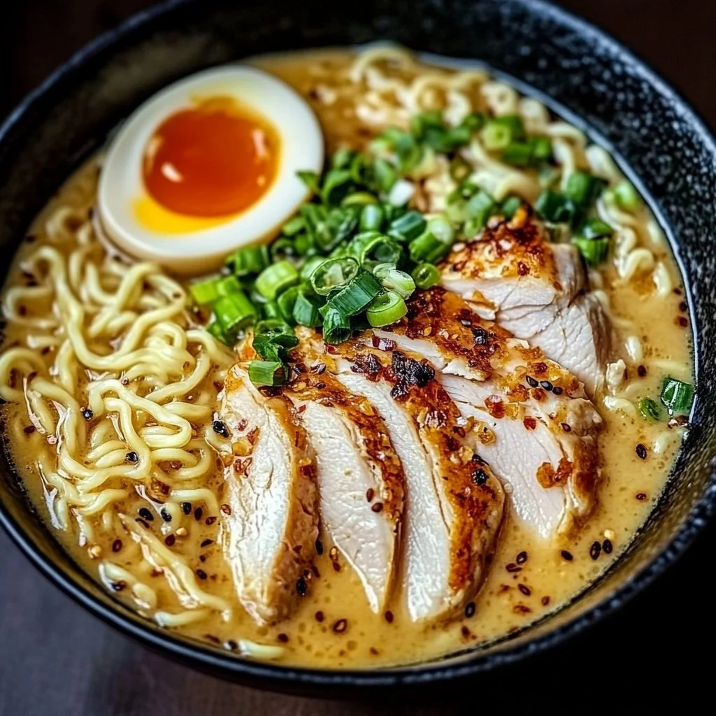Creamy Garlic Chicken Ramen