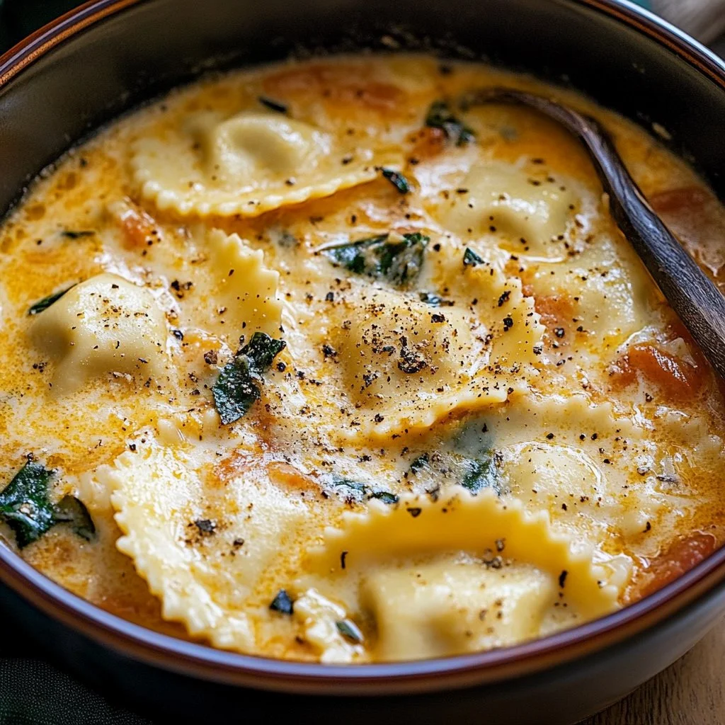 Creamy Tuscan Ravioli Soup: Comfort in Every Spoonful