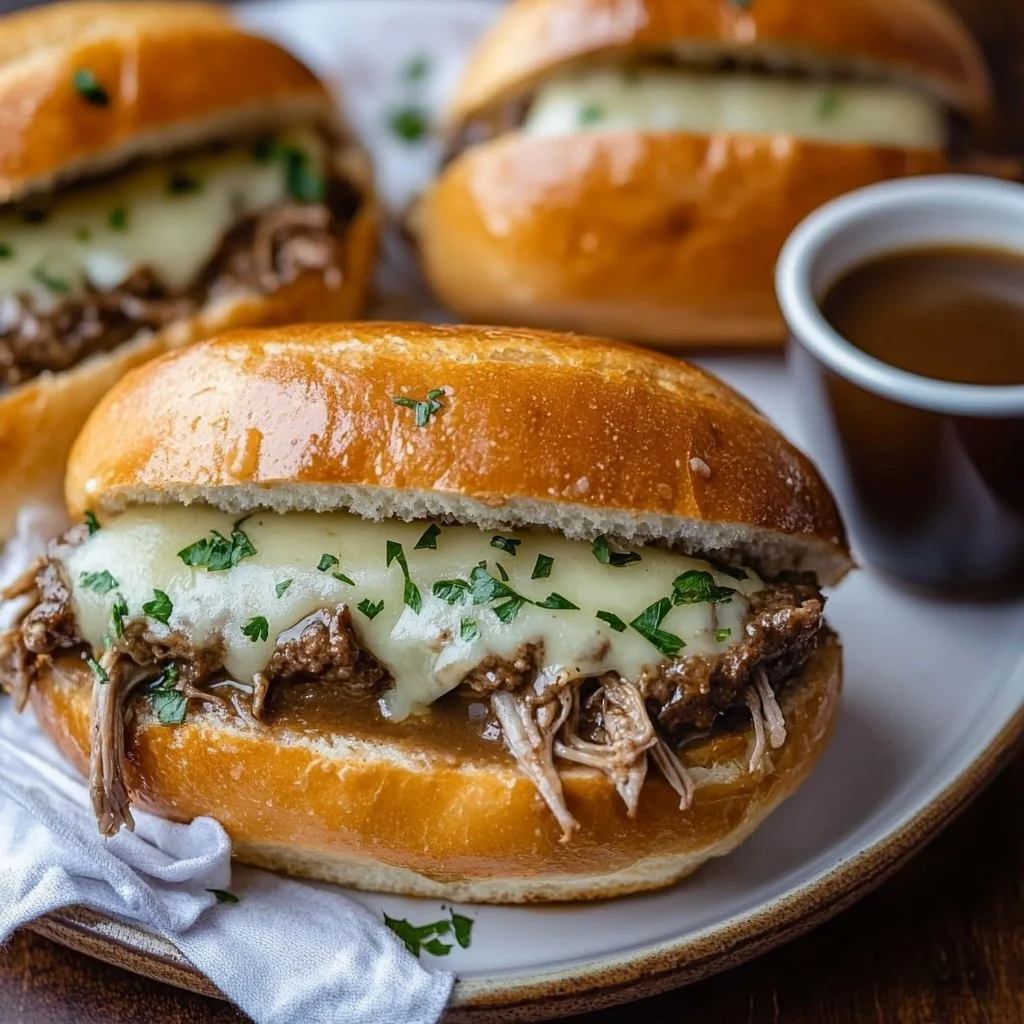 Crockpot French Dip Sandwiches
