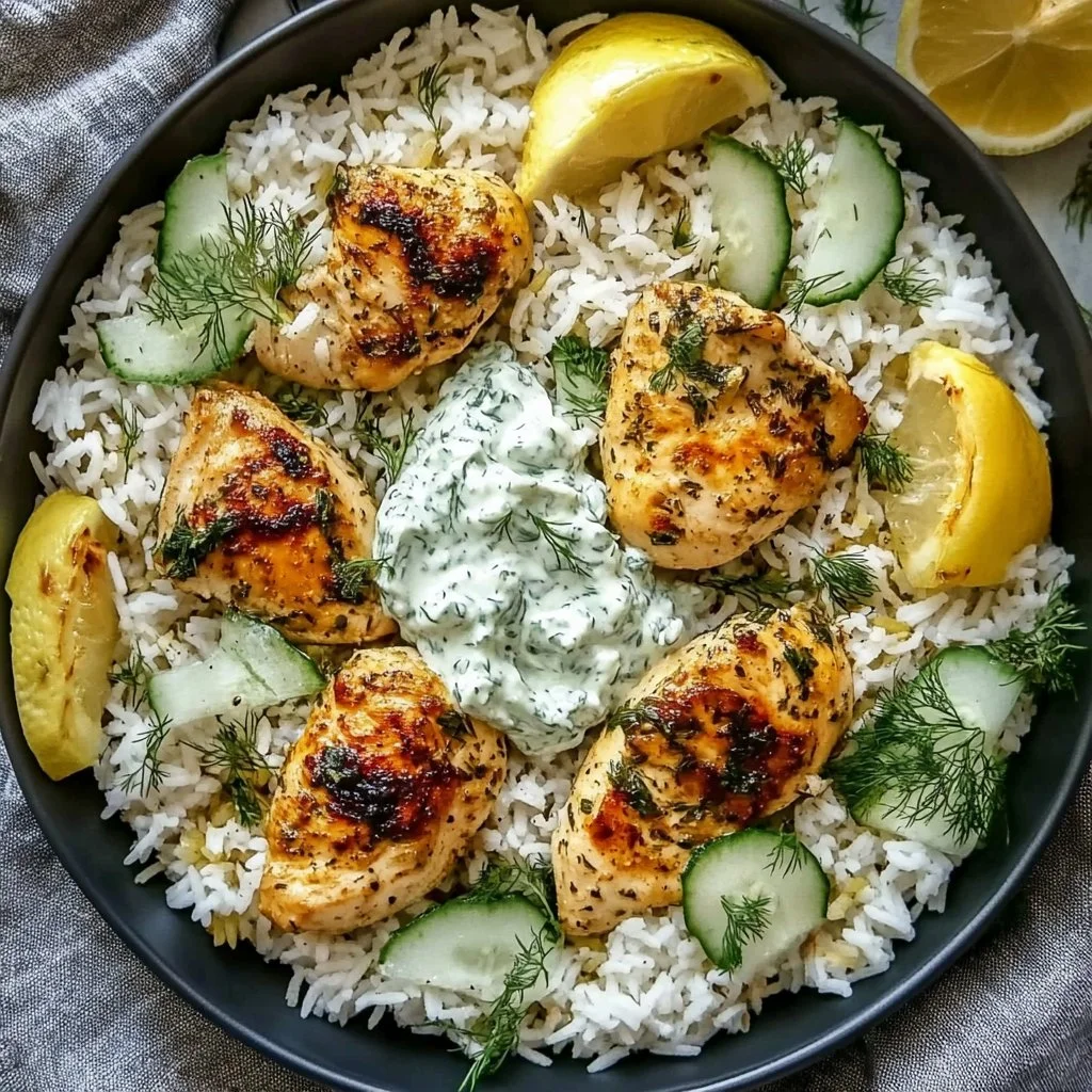 Dump and Bake Chicken Tzatziki Rice for Effortless Flavor
